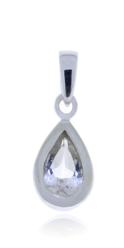 Zilveren hanger met Bergkristal edelsteen
