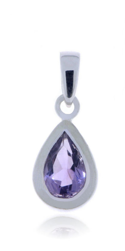 Zilveren hanger met Amethist edelsteen