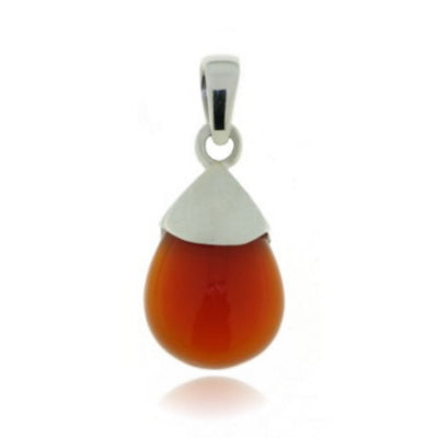 Zilveren hanger met Carneool edelsteen