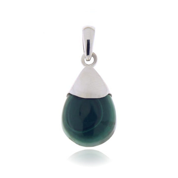 Zilveren hanger met Malachiet edelsteen