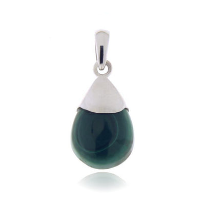 Zilveren hanger met Malachiet edelsteen