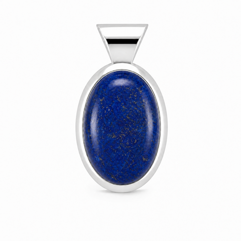 Zilveren hanger met edelsteen - 925 zilver - 14 x 10 mm · Lapis Lazuli