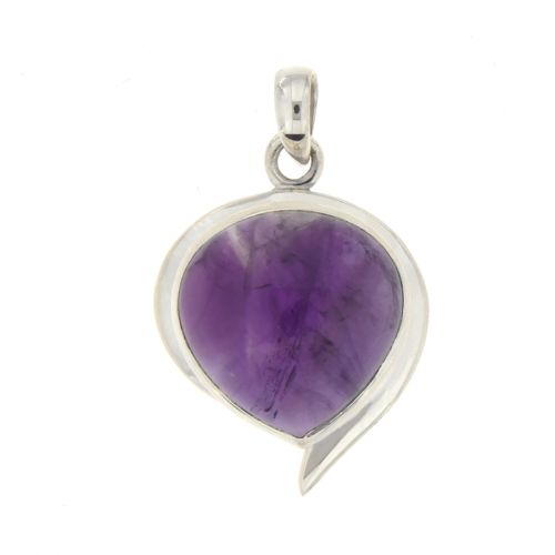 Zilveren hanger met Amethist edelsteen