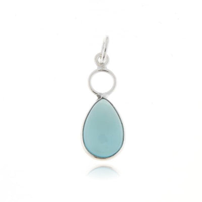Zilveren hanger met Chalcedoon aqua edelsteen