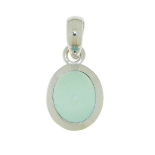 Zilveren hanger met Chalcedoon aqua edelsteen