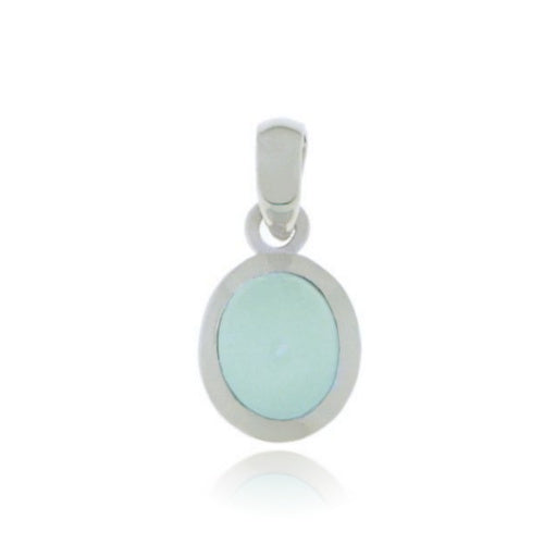 Zilveren hanger met Chalcedoon aqua edelsteen