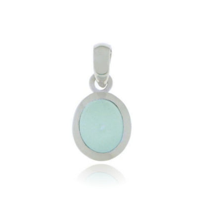 Zilveren hanger met Chalcedoon aqua edelsteen