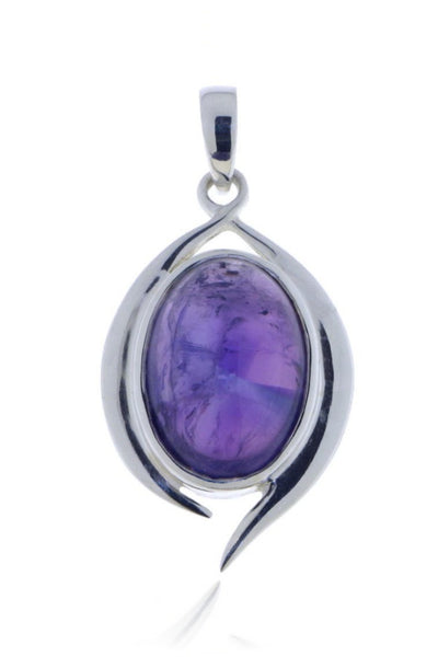 Zilveren hanger met Amethist edelsteen