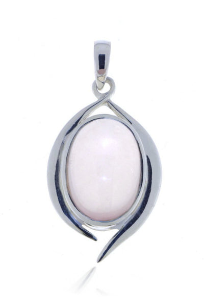 Zilveren hanger met Rozenkwarts edelsteen