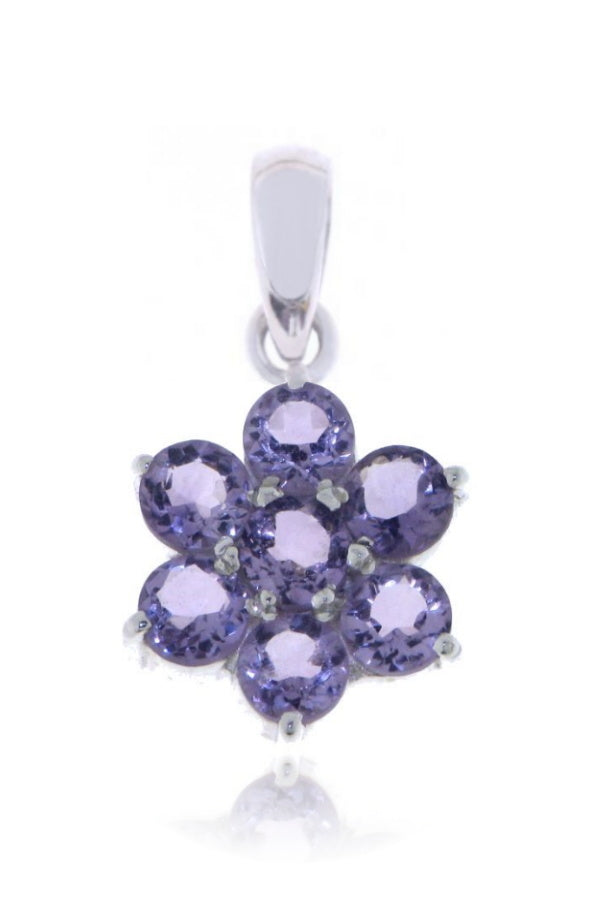 Zilveren hanger met Amethist edelstenen