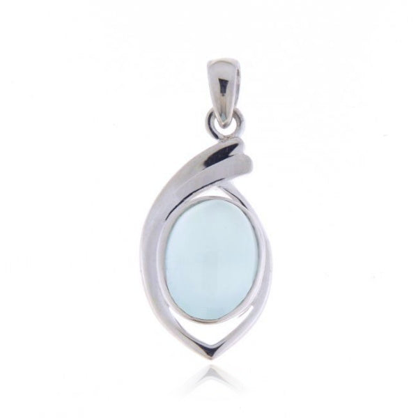 Zilveren hanger met Chalcedoon edelsteen