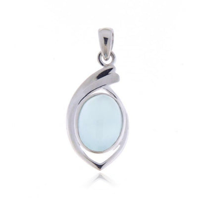 Zilveren hanger met Chalcedoon edelsteen