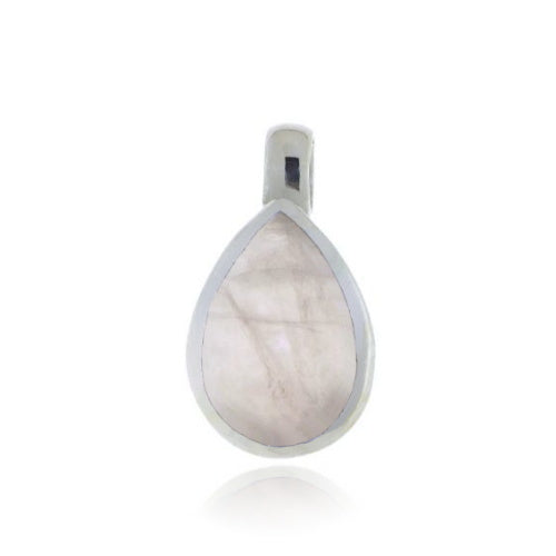 Zilveren hanger met Rozenkwarts edelsteen