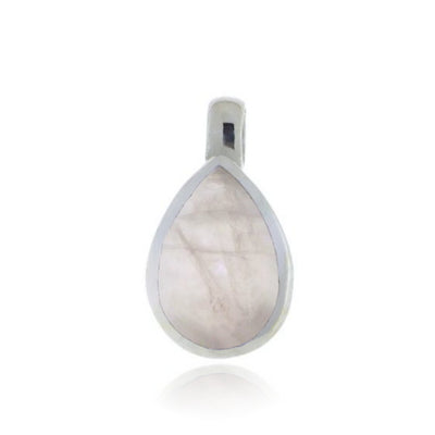 Zilveren hanger met Rozenkwarts edelsteen