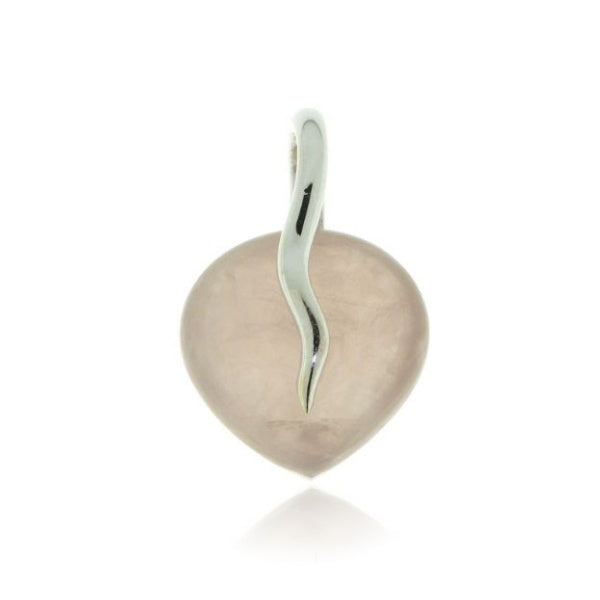 Zilveren hanger met Rozenkwarts edelsteen