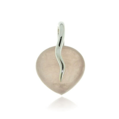 Zilveren hanger met Rozenkwarts edelsteen