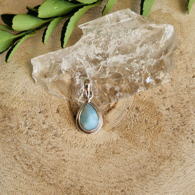 Zilveren hanger met Larimar edelsteen