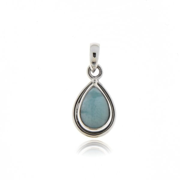 Zilveren hanger met Larimar edelsteen