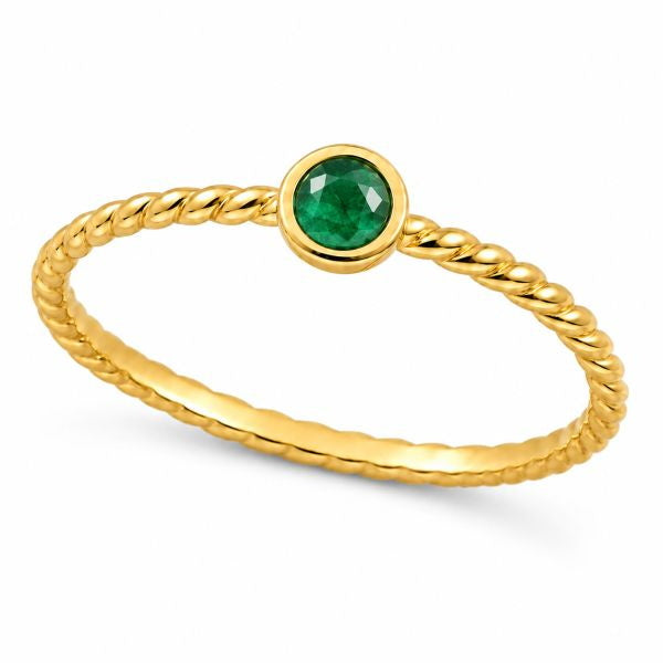 Gouden ring met edelsteen - 14 karaat - 3 mm