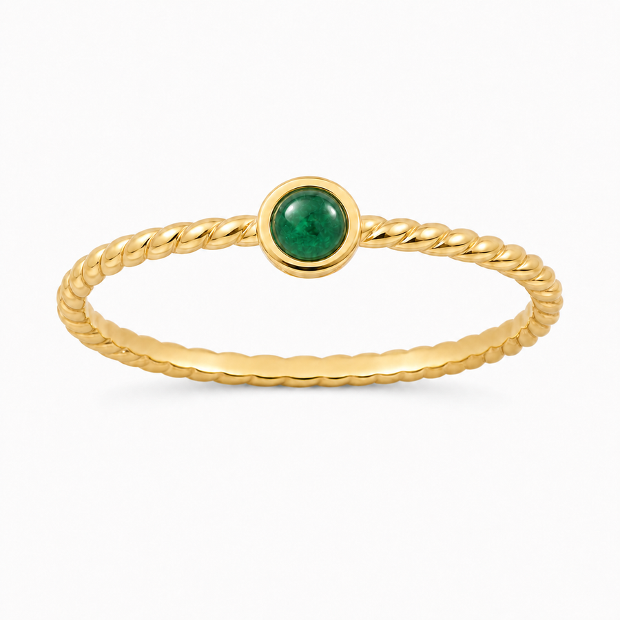 Ring met edelsteen - goldplated zilver - 3 mm · None · productfoto · steen:None