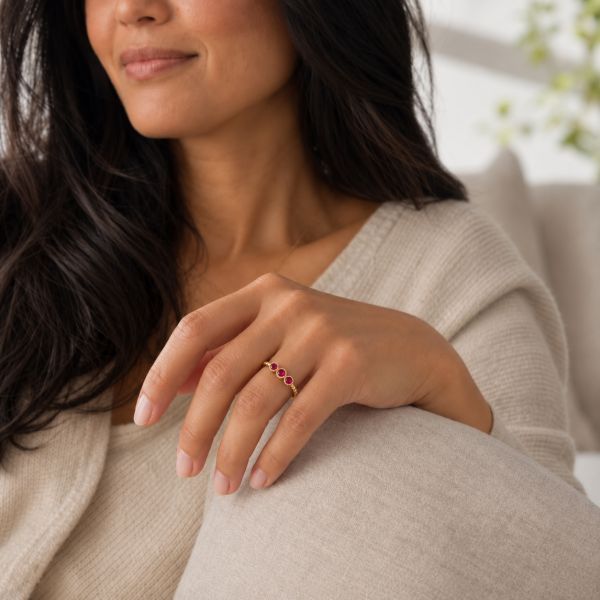 Gouden ring met rond gefacetteerde Blauwe Saffier - 14 karaat - 3 mm