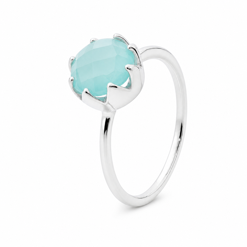 Zilveren ring met edelsteen - 925 zilver · Chalcedoon · productfoto · steen:chalcedoon