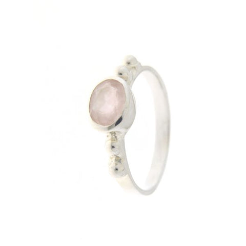 Zilveren ring met edelsteen, gefacetteerd - 925 zilver