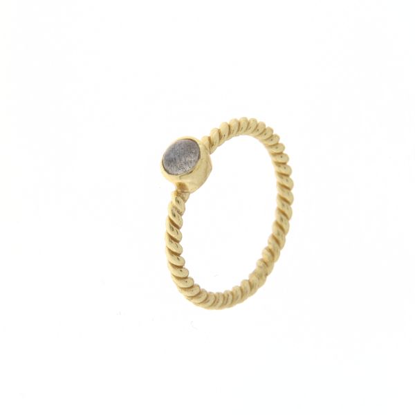 Geel goud vergulde zilveren ring met Labradoriet edelsteen