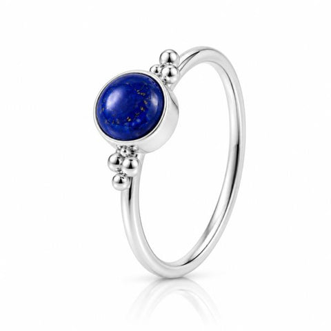 Zilveren ring met ronde edelsteen - 925 zilver - 6 mm