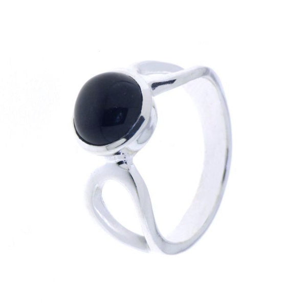 Zilveren ring met edelsteen - 925 zilver - 8 mm