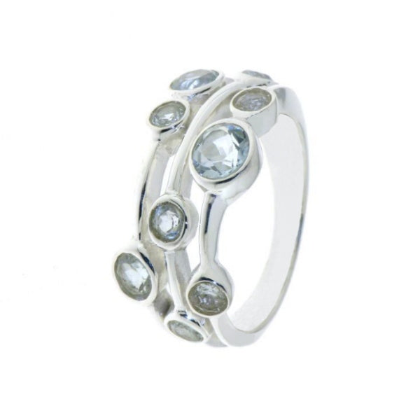 Zilveren ring met edelsteen, gefacetteerd - 925 zilver