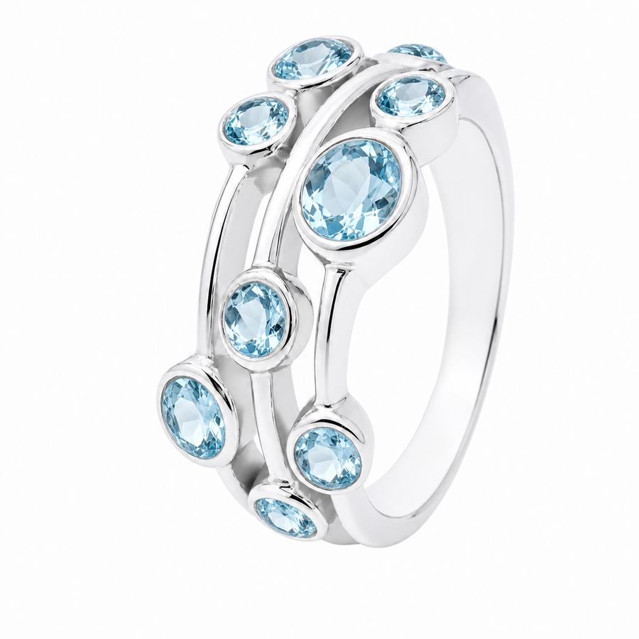 Zilveren ring met edelsteen, gefacetteerd - 925 zilver · None · productfoto · steen:None