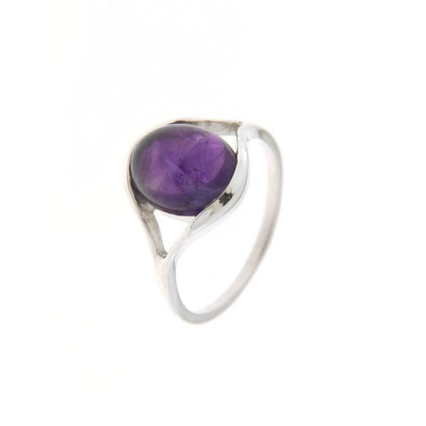 Zilveren ring met edelsteen - 925 zilver - 10 x 8 mm