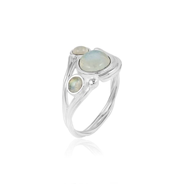 Zilveren ring met edelsteen - 925 zilver - 8 mm