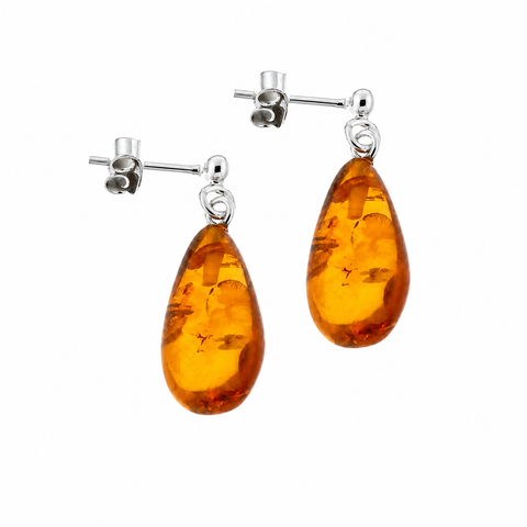 Zilveren oorstekers met edelsteen - 925 zilver - 15 x 8 mm
