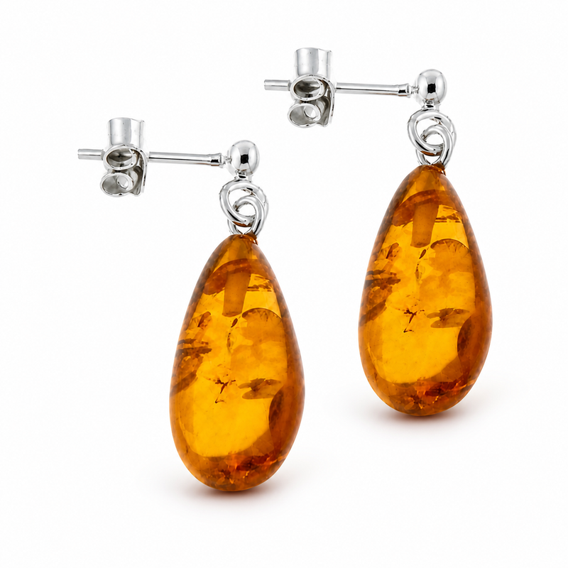 Zilveren oorstekers met edelsteen - 925 zilver - 15 x 8 mm · None · detail · steen:None