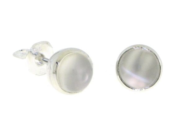 Zilveren oorknopjes met Maansteen edelstenen