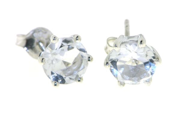 Zilveren oorknopjes met Bergkristal edelstenen