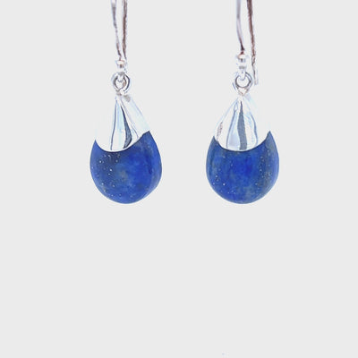 Zilveren oorhangers met Lapis Lazuli edelstenen