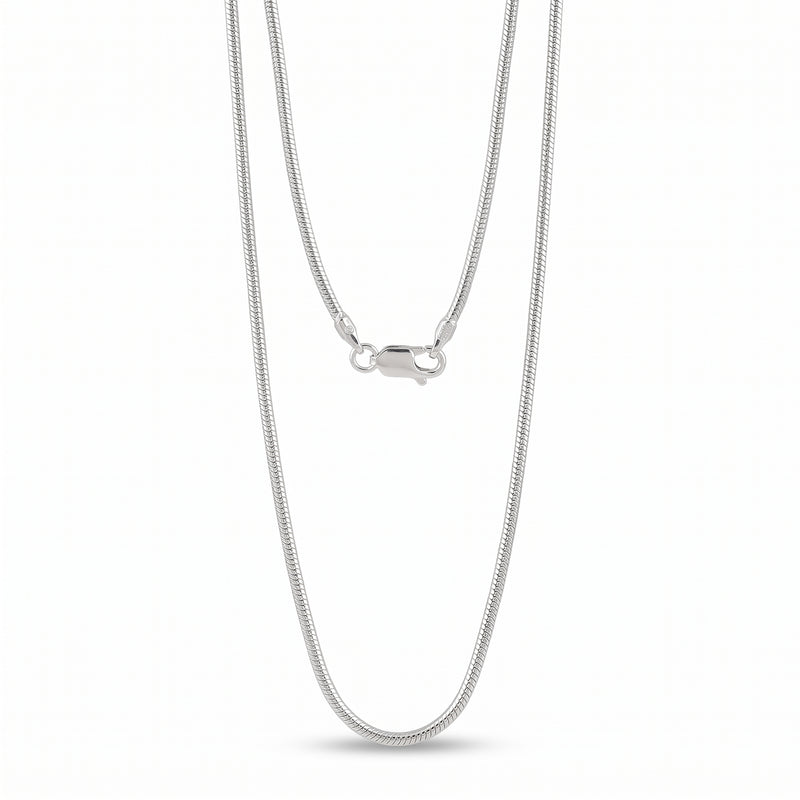 Zilveren slangen ketting  dikte 1,6 mm · hangend