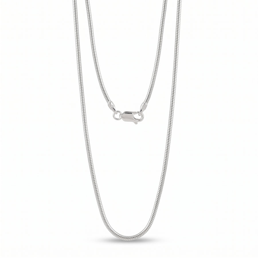 Zilveren slangen ketting  dikte 1,6 mm · hangend