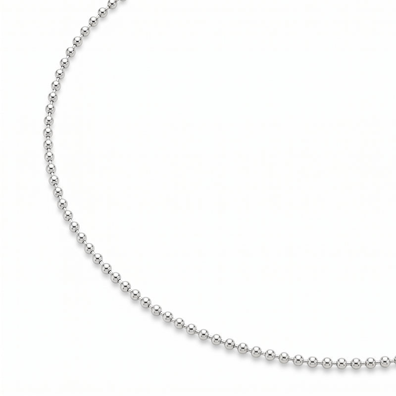 Zilveren balletjes ketting dikte 1,6 mm · detail schakel