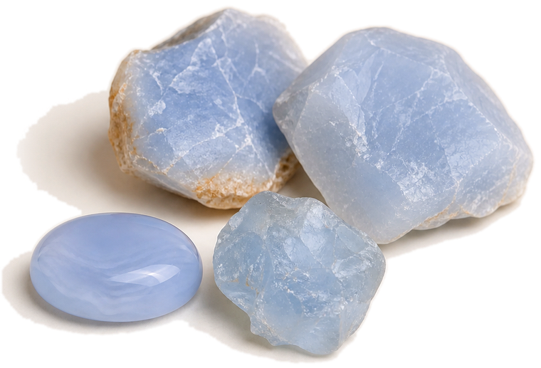 Ruwe en geslepen Chalcedoon